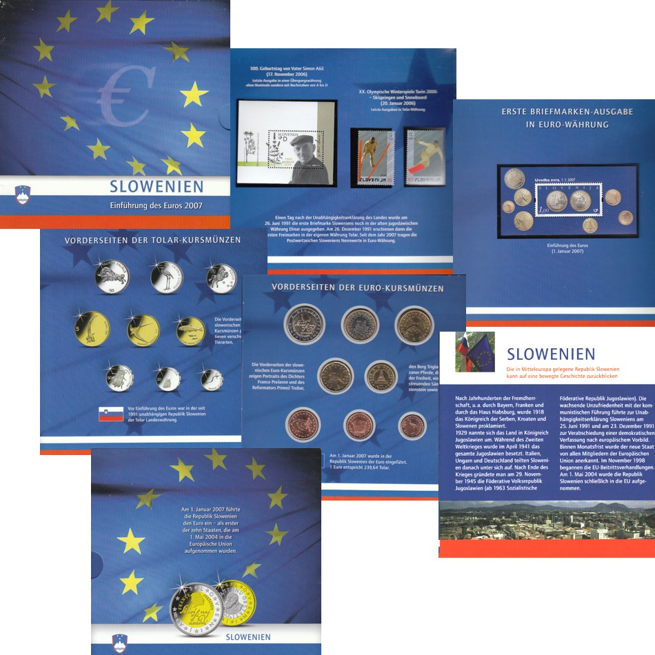  Offiz. Sonder-KMS Slowenien 2007 mit 3 Briefmarkenblöcken - großer Folder nur 20.000St!   