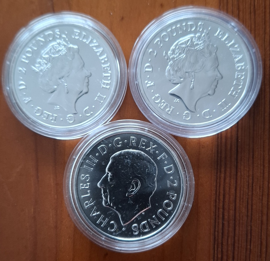  Großbritannien 3 x 1 oz Silber: Robin Hood, King Arthur, Beowulf & Grendel   