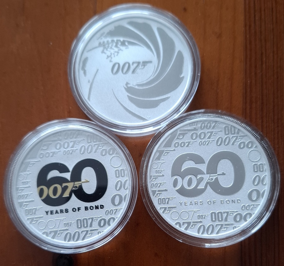  Tuvalu 3 x 1 oz Silber James Bond 007 zu je 1 Dollar   