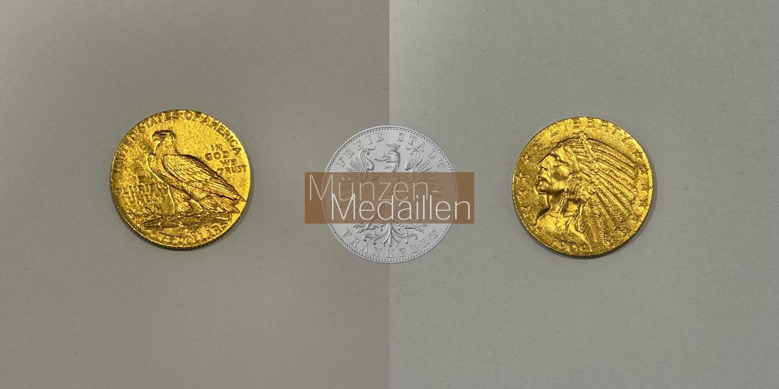 USA  5 Dollar MM-Frankfurt   Feingold: 7,52g Half Eagle - Indian Head 1909 