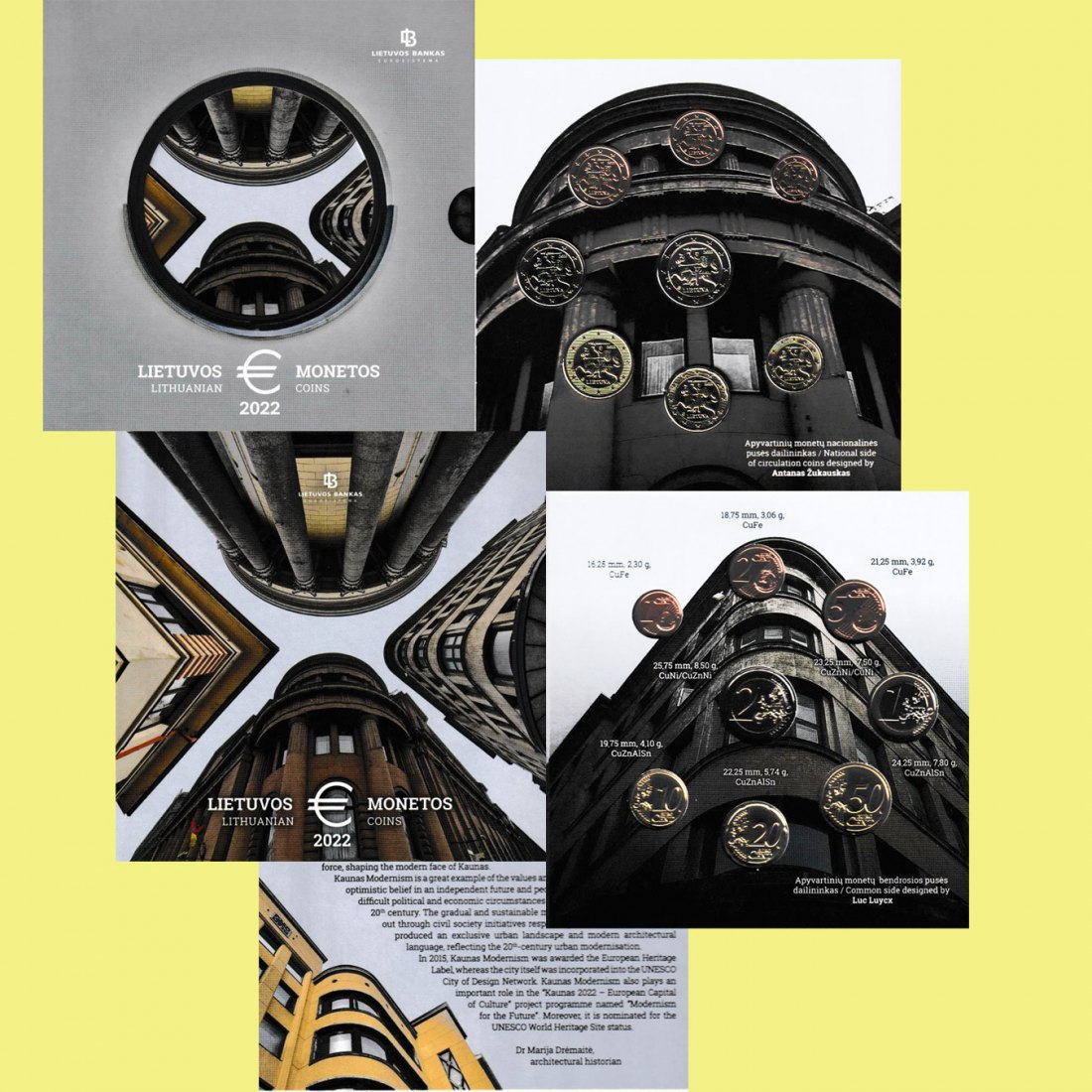  Offiz. Euo-KMS Litauen *Architektur* 2022 nur 7.000 Stück!   