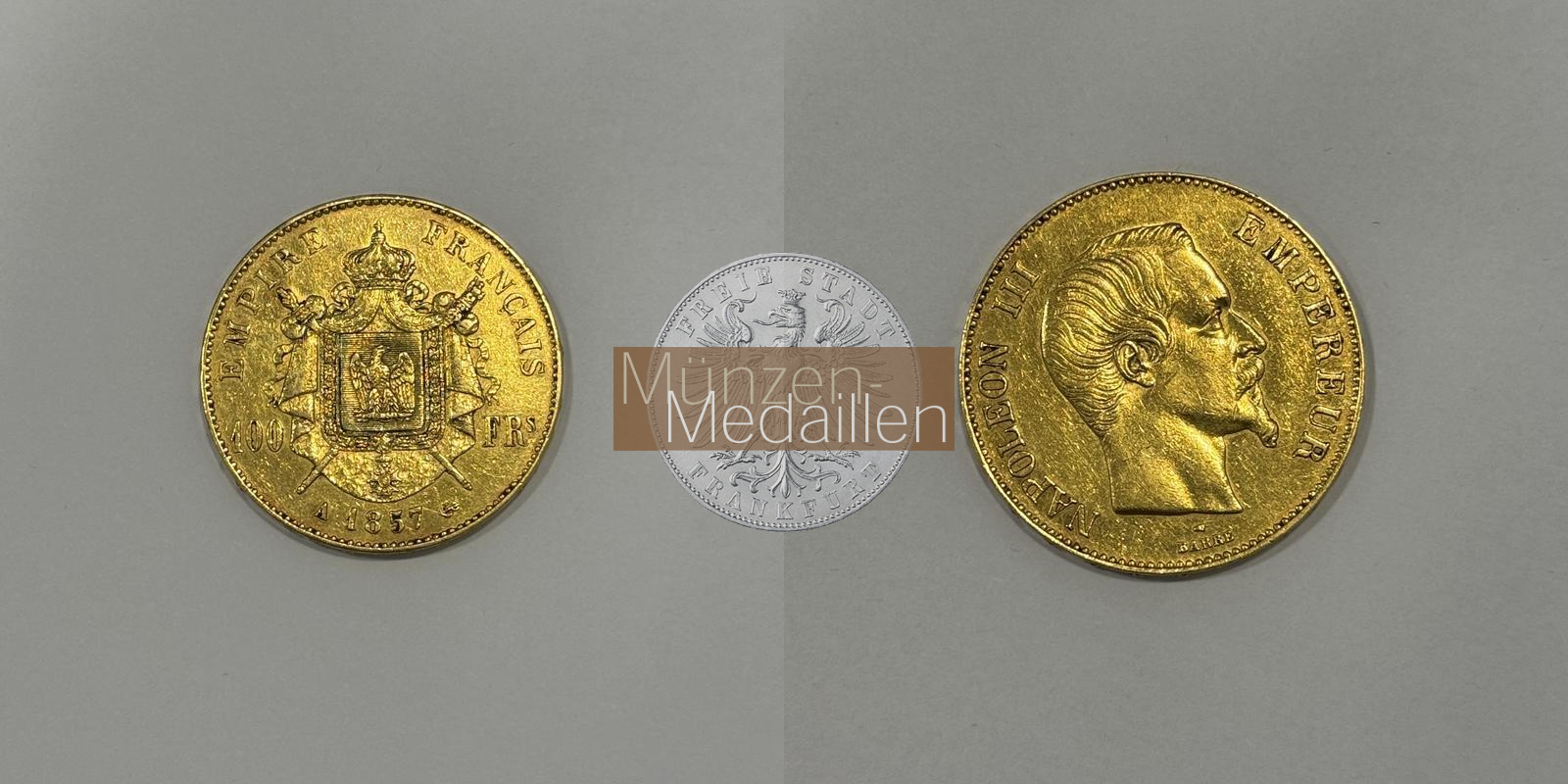 Frankreich 100 Francs  1857 A MM-Frankfurt Feingold: 29,03g Napoleon III.  