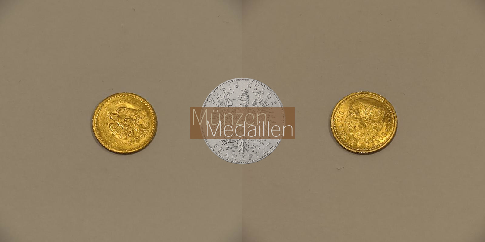 Mexiko  2,5 Pesos MM-Frankfurt Feingold: 1,87g Miguel Hidalgo y Costilla 1945 