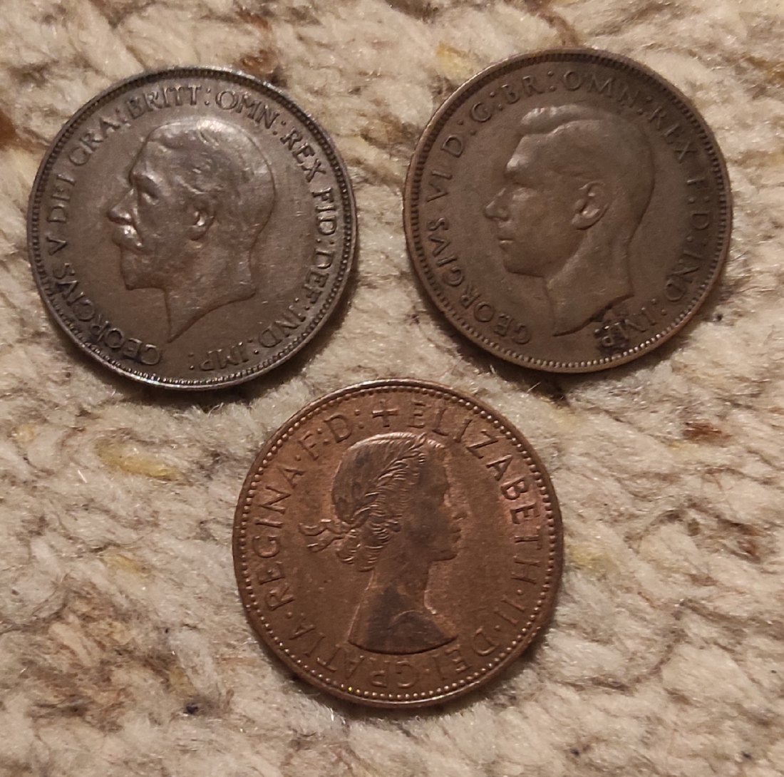  Großbritannien 3 x 1 Penny 1936, 1939, 1962   