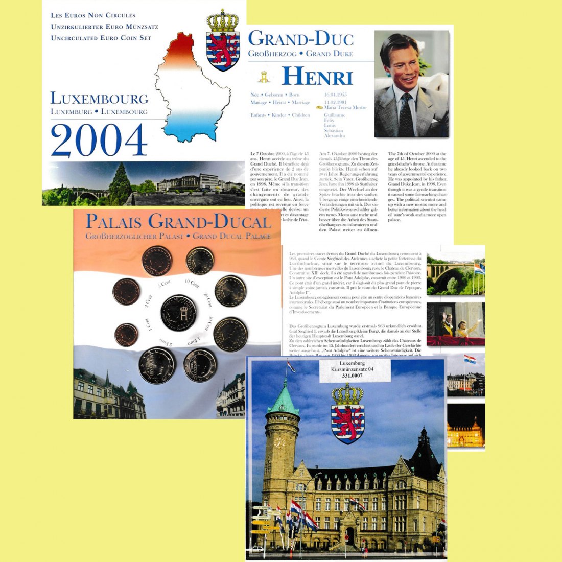  Sonder-KMS Luxemburg *Luxemburg - Stadt* 2014 mit 2-€-Sondermünze 9M nur 2.500St!   