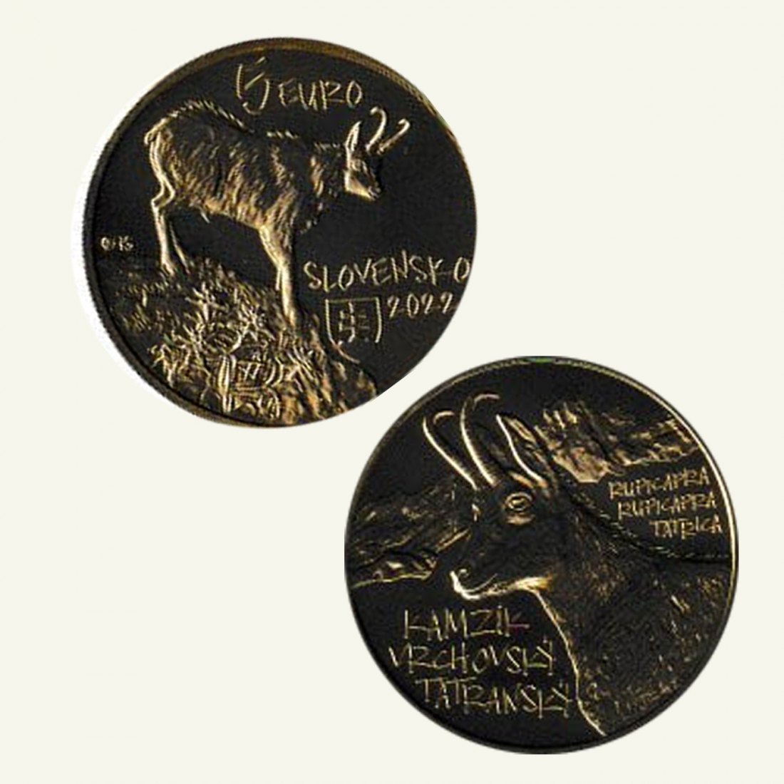  Offiz. 5-Euro-Sondermünze Slowakei *Tatra-Gämse* 2022 nur 45.000St!   