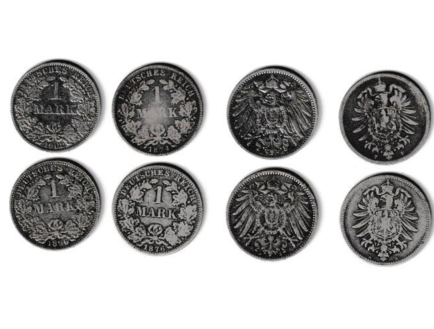  Deutsches Reich 4 x 1 Mark 20g Feinsilber   