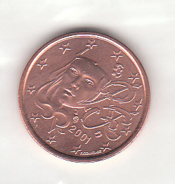  1 Cent Frankreich 2001 (F264)prägefrisch  b.   