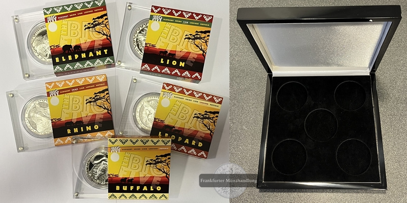  Sierra Leone 20 Dollar 2019 x5 World Wildlife The Big Five Set FM-Frankfurt Feinsilber: 311g   