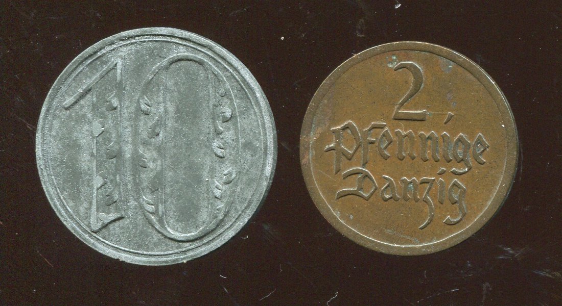 aus Danzig 2 ältere Münzen von 1920 + 1926   