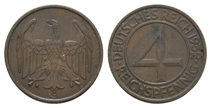  Weimarer Republik; 4 Pfennig 1932   