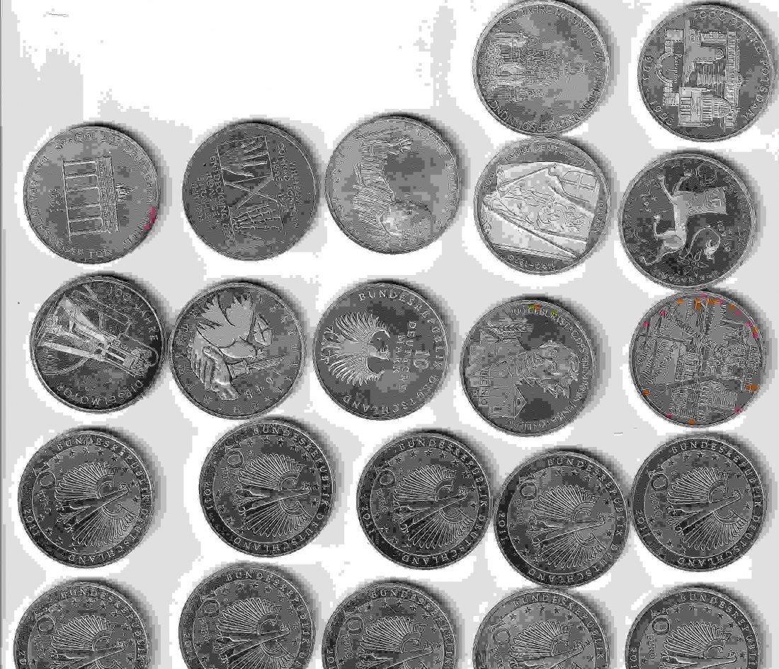 Kleines gemischtes Silberpaket abzugeben; 10 DM 625 + 925er, 10 € 2003 + 2011   