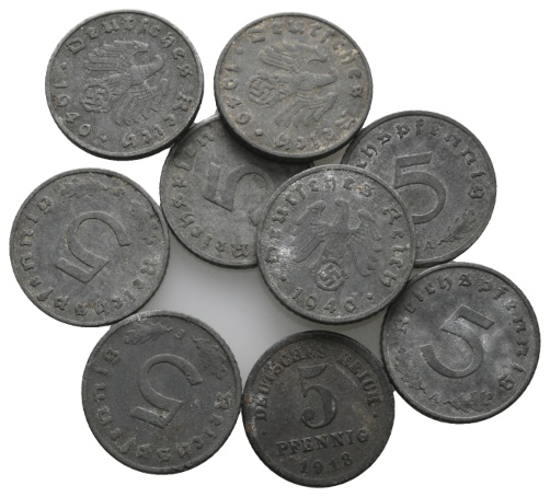 Drittes Reich; 9 Kleinmünzen   