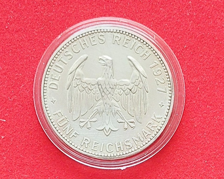  5 Reichsmark 1927 F 450J Universität Tübingen Eberhard im Bart   