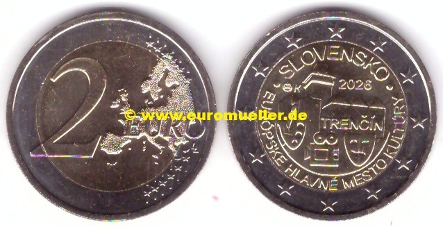 Slowakei 2 Euro Gedenkmünze 2026...Trenčín   