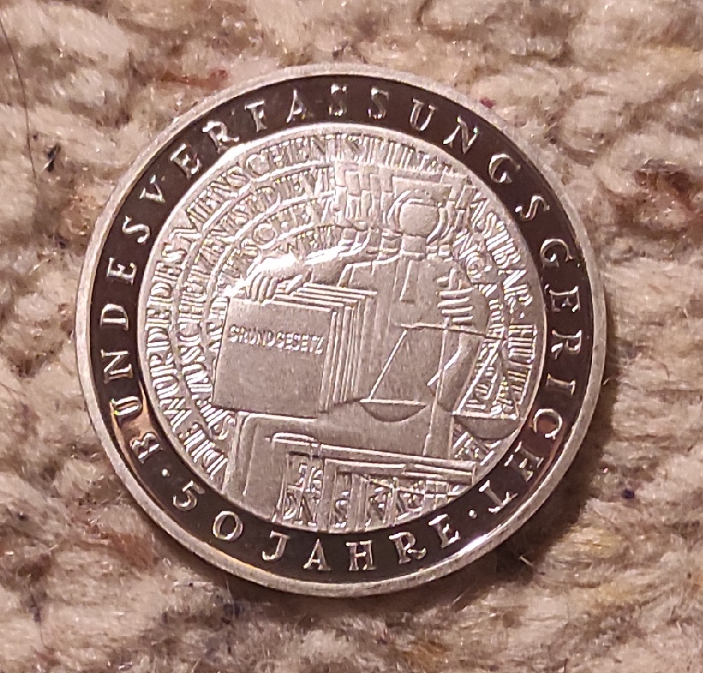  Deutschland 10 Mark 2001 50 Jahre Bundesverfassungsgericht SILBER   