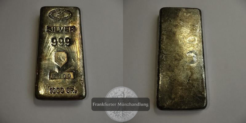  Schweiz Silberbarren 1000g Swiss Bank Corporation FM-Frankfurt Feingewicht: 1.000g   