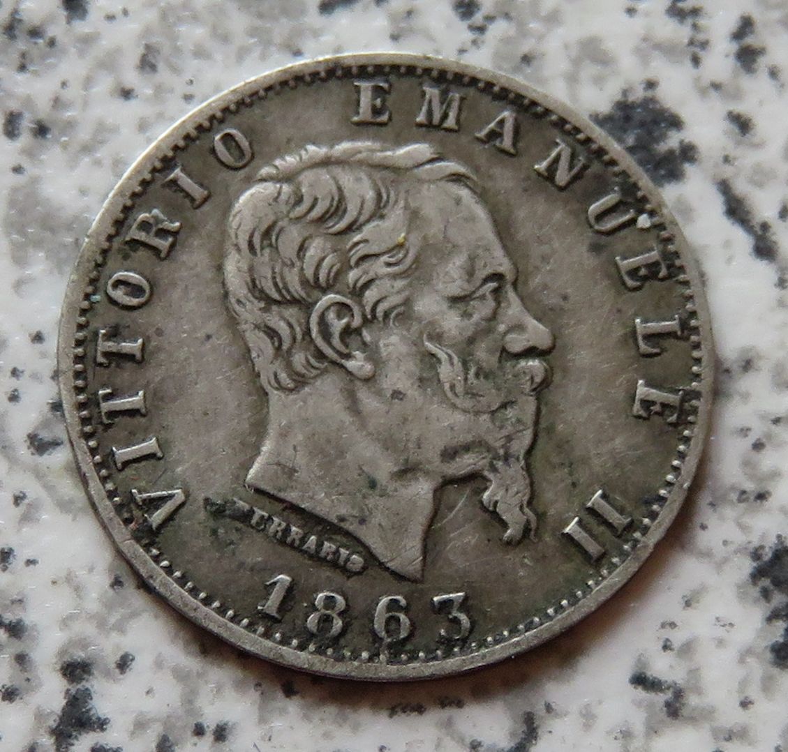  Italien 20 Centesimi 1863 M BN   