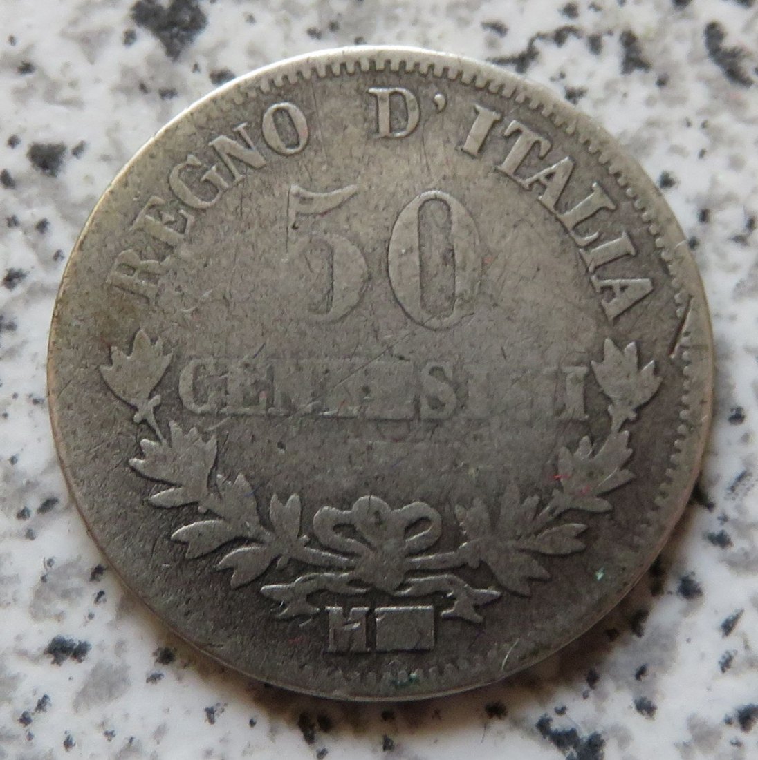  Italien 50 Centesimi 1863 M BN, Belegstück   