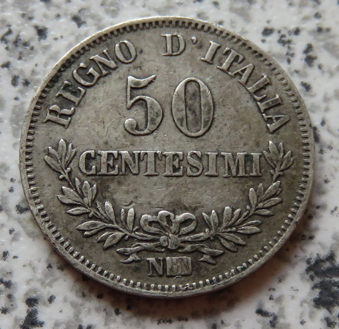  Italien 50 Centesimi 1863 N BN   