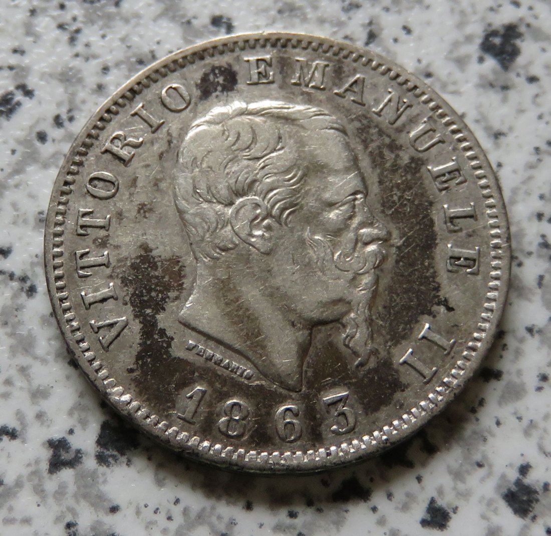  Italien 1 Lira 1863 M BN   