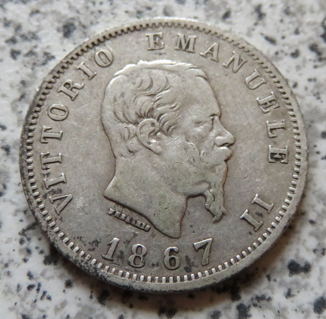  Italien 1 Lira 1867 M BN   