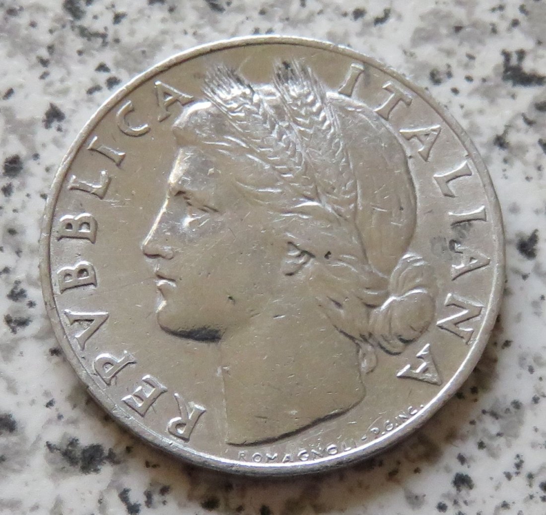  Italien 1 Lira 1948 R, berieben   