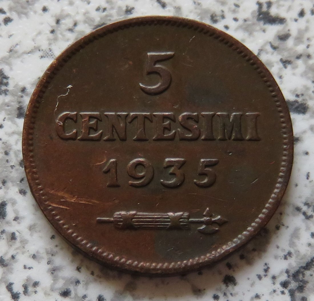 San Marino 5 Centesimi 1935 R   