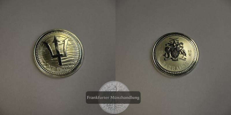 Barbados 1 Dollar 2022 FM-Frankfurt Feinsilber:31.068 g   