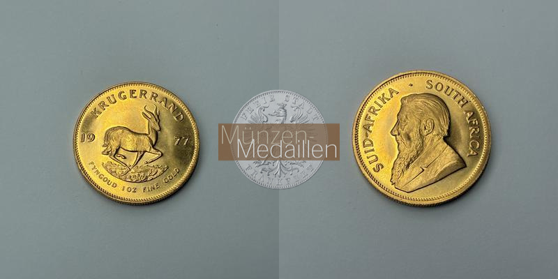 Südafrika FM-Frankfurt   Feingewicht: 31,1g Gold 1 Unze 1977 Krügerrand