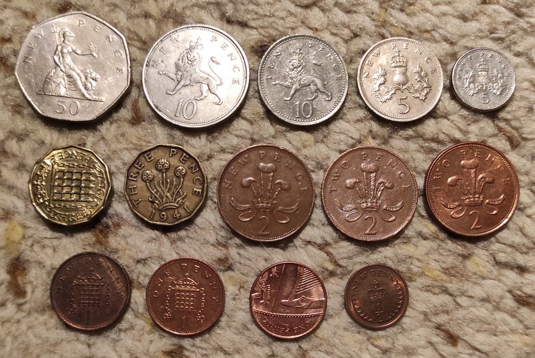  Set 4: Großbritannien Münzlot mit 14 verschiedene Münzen   