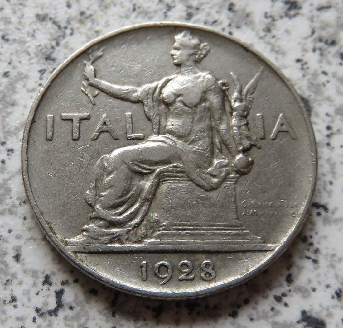  Italien 1 Lira 1928   