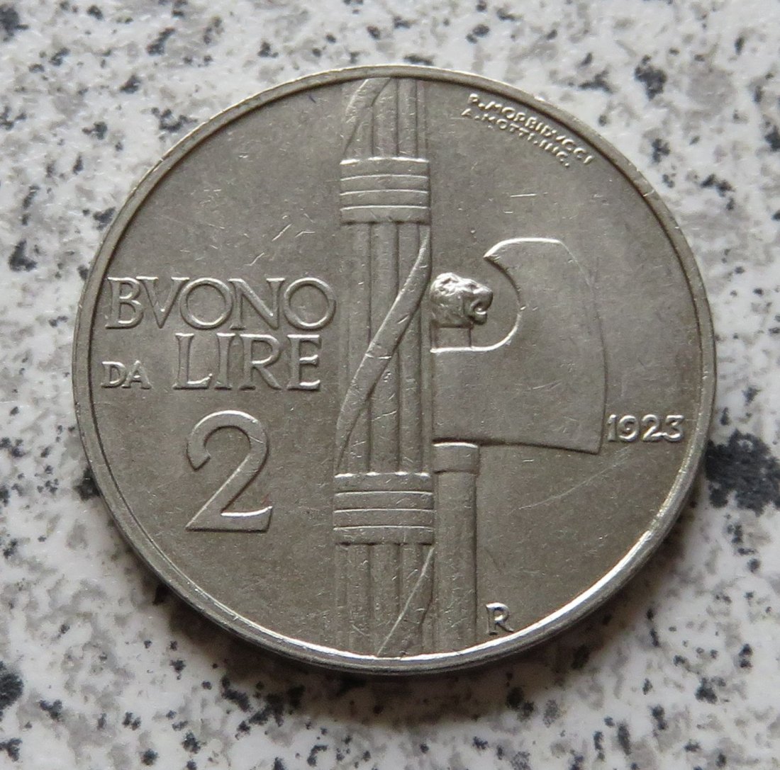  Italien 2 Lire 1923 R   