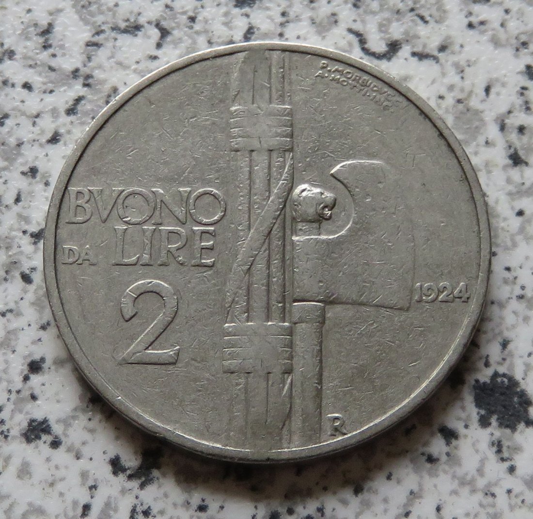  Italien 2 Lire 1924 R   