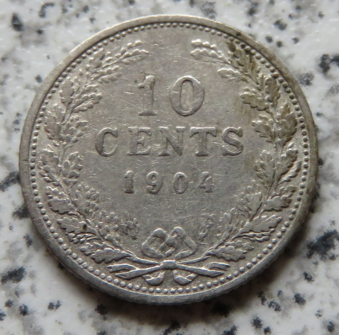  Niederlande 10 Cents 1904   