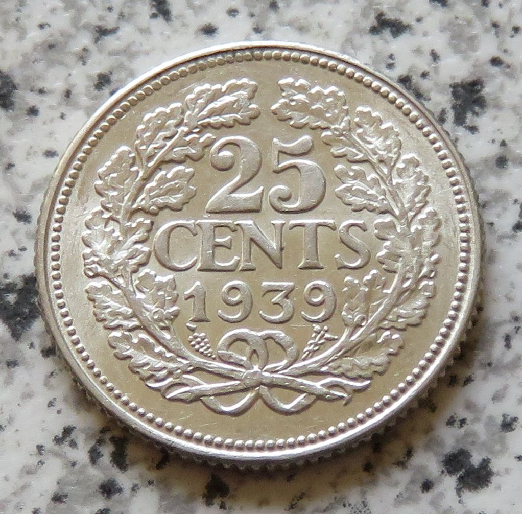  Niederlande 25 Cents 1939   