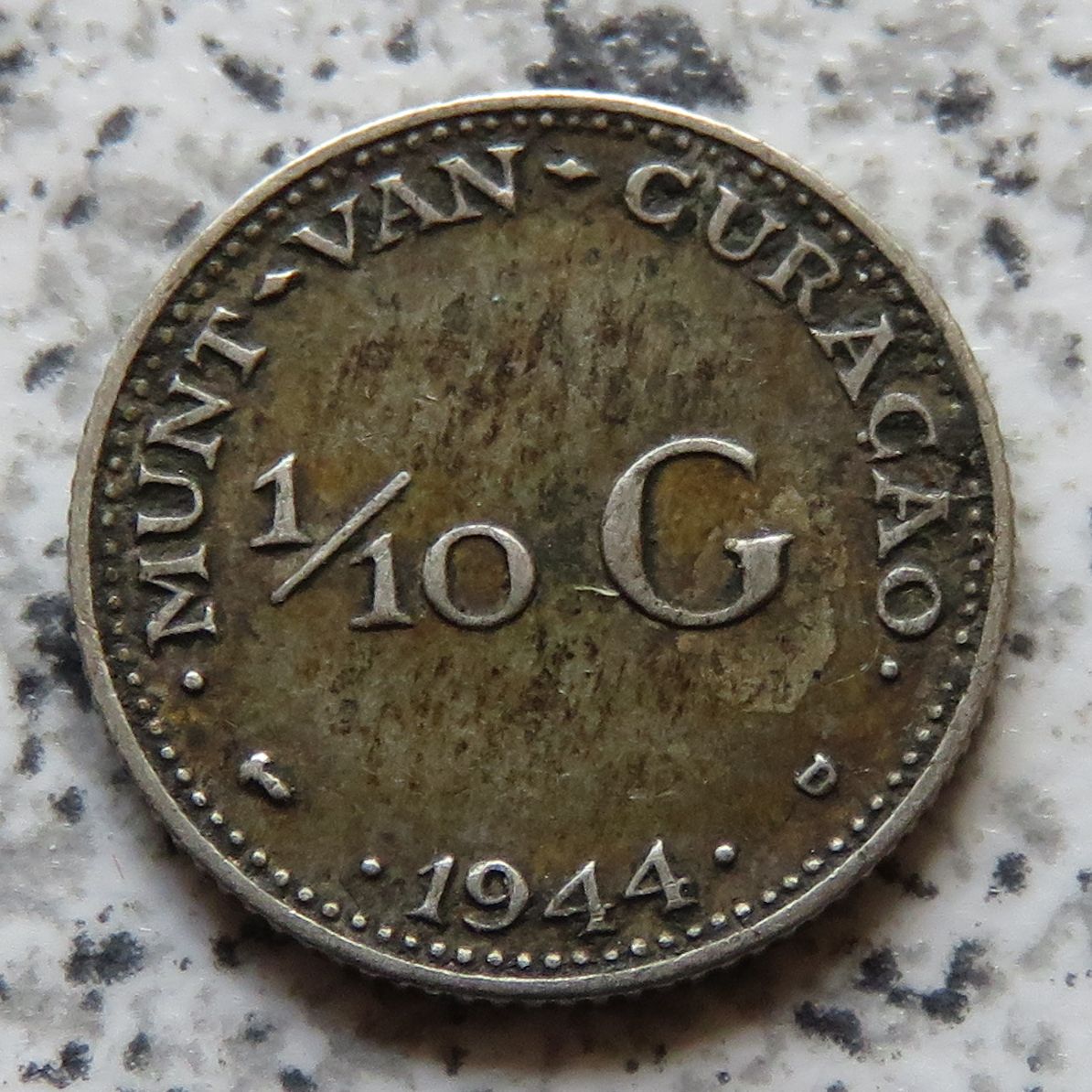  Curacao 1/10 Gulden 1944 D   