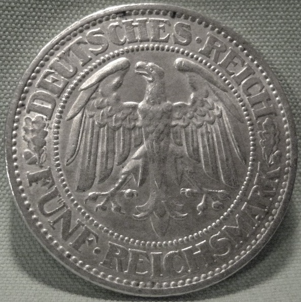  5 Reichsmark 1932 A Eichbaum, J 331   