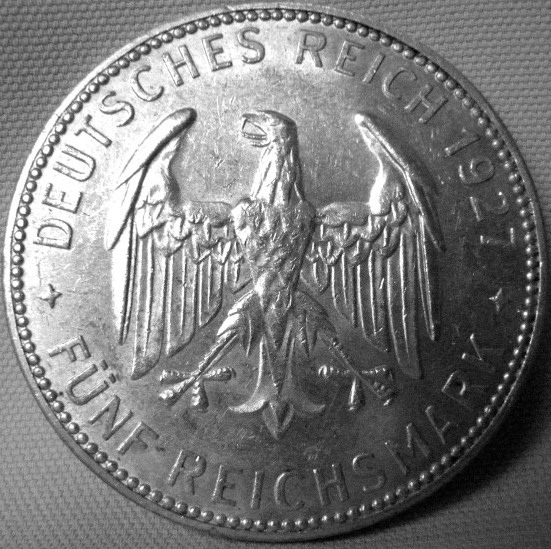  5 Reichsmark 1927 F Universität Tübingen, J 329   