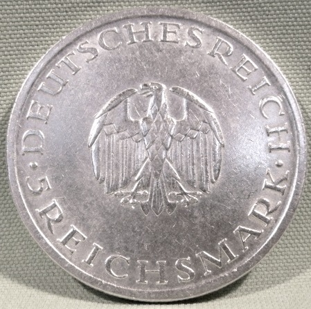  5 Reichsmark 1929 A Lessing, J 336   