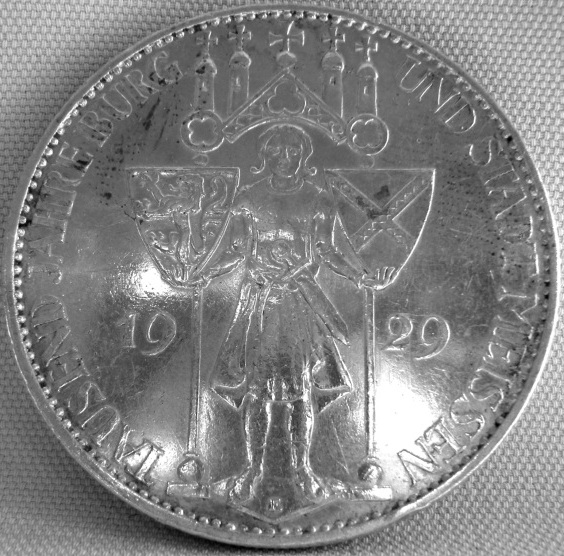  5 Reichsmark 1929 E Meissen, J 339   