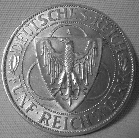  5 Reichsmark 1930 A Rheinlandräumung, J 346   