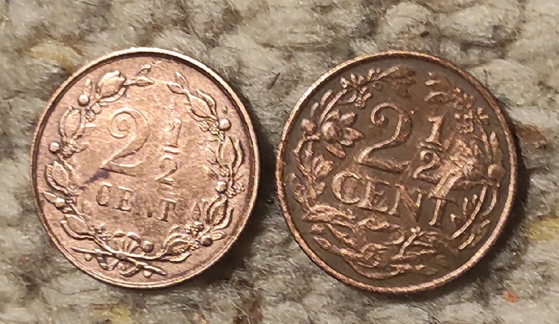  Niederlande 2 1/2 Cent 1884 / Curasao 2 1/2 Cent 1948   