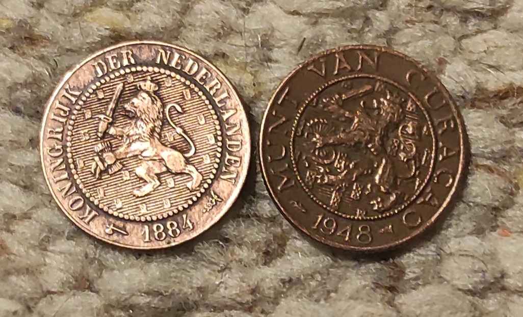  Niederlande 2 1/2 Cent 1884 / Curasao 2 1/2 Cent 1948   