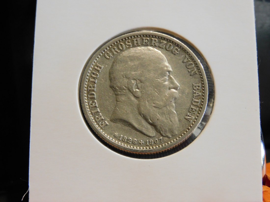  GERMANY 2 MARK 1907 BADEN.GRADE-PLEASE SEE PHOTOS.   