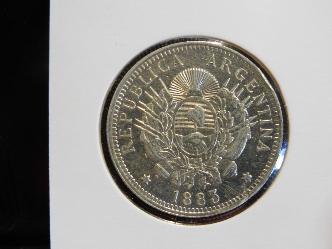  ARGENTINA 50 CENTAVOS 1883.GRADE-PLEASE SEE PHOTOS.   