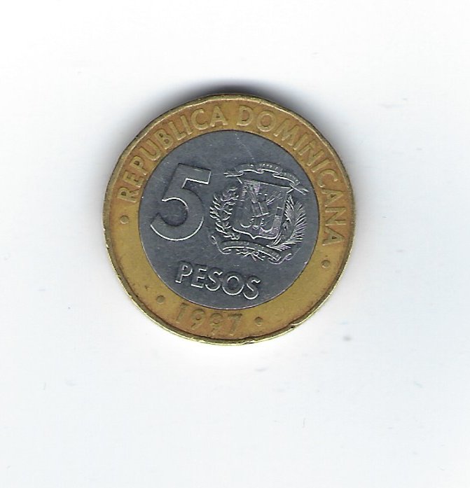  Dominikanische Republik 5 Pesos 1997   