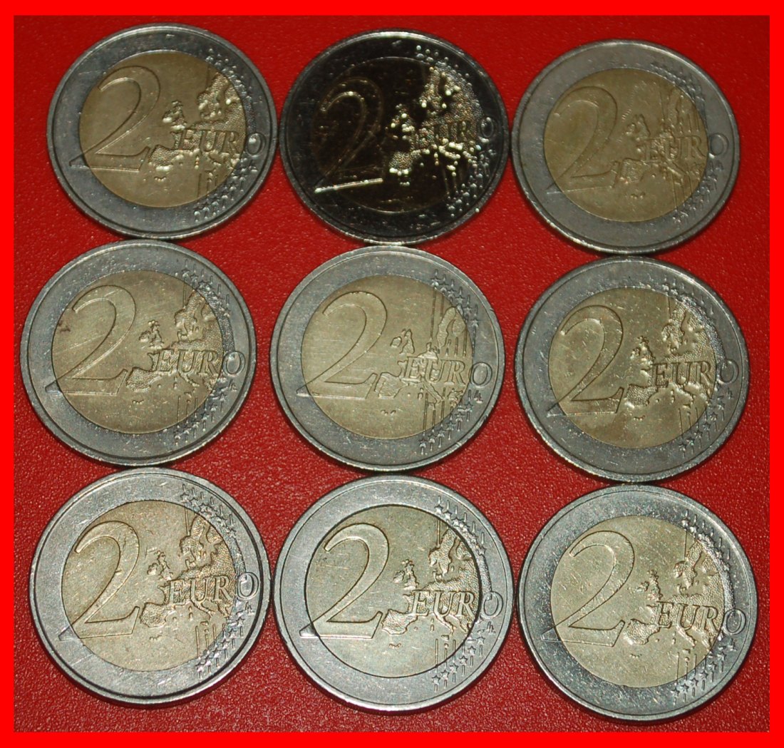  Ⰿ 9 COMMEMORATIVE COINS: EUROPEAN UNION ★ 2 EUROS DIFFERENT TYPES 2004-2014!★LOW START ★ NO RESERVE!   