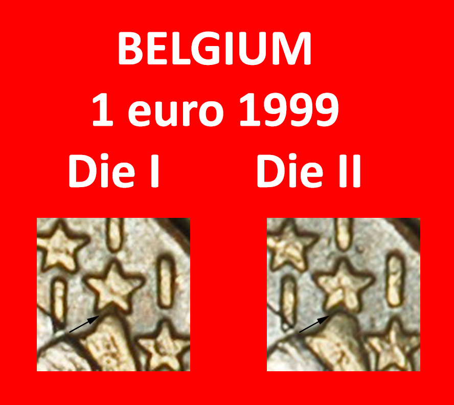 ⰏALBERT II 1993-2013:BELGIUM★1 EURO 1999 PHALLIC 1999-2006★2 DISCOVERY COINS★LOW START★ NO RESERVE!