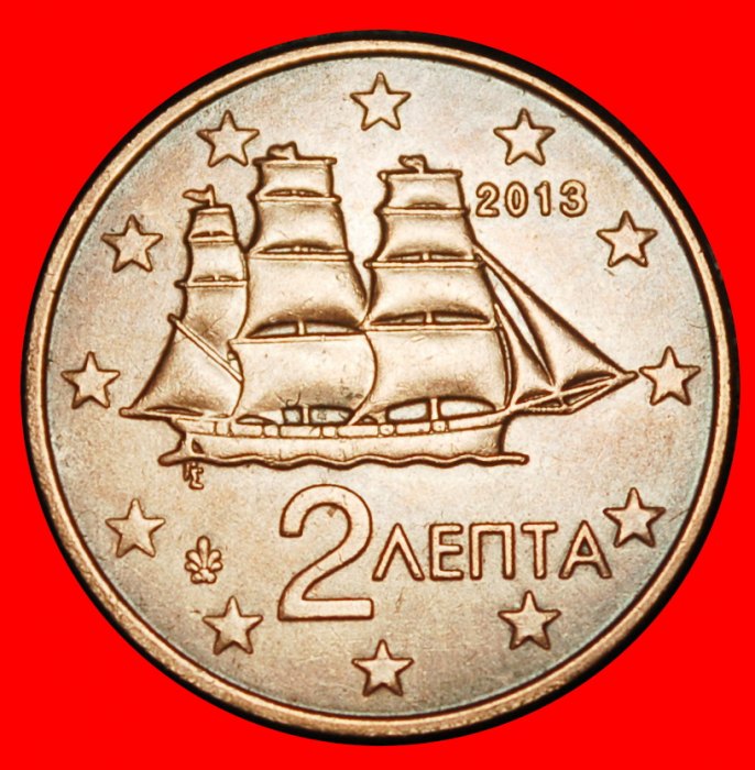 Ⰿ SHIP (2002-2025): GREECE ★ 2 EURO CENTS 2013! ★LOW START ★ NO RESERVE!   